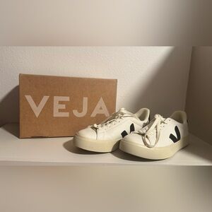 Veja Cream Sneakers with Black Details